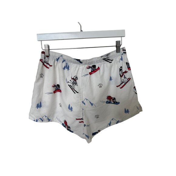 P.J. Salvage Flannel Ski Dog Print Pajama Shorts - Picture 3 of 6